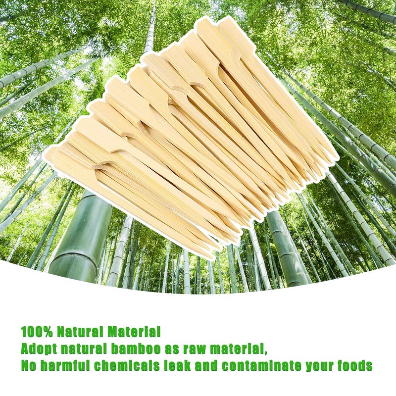 Hysagtek 400 Pcs 3.5 Inch Bamboo Skewers Wood Paddle Picks Cocktail Toothpicks Wooden Bamboo Skewers Toothpicks for Cocktail, Appetizers, Fruit, Sandwich, Grilling, Barbeque, Snacks - Image 3